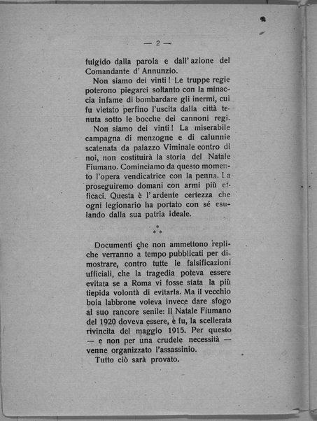 L'assasinio di Fiume. Narrazione documentata delle giornate sanguinose del Natale fiumano